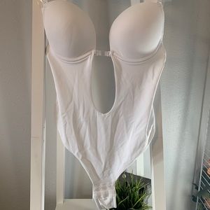 Backless Bodysuit U Plunge Seamless Thong